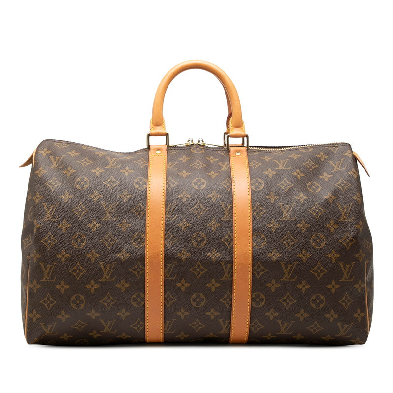 ルイ ヴィトン モノグラム キーポル45 ボストンバッグ ハンドバッグ M41428 ブラウン PVC レザー レディース LOUIS VUITTON 中古