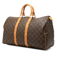 ルイ ヴィトン モノグラム キーポル45 ボストンバッグ ハンドバッグ M41428 ブラウン PVC レザー レディース LOUIS VUITTON 中古