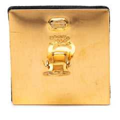 シャネル ココマーク イヤリング ブラック ゴールド ベロア メッキ レディース CHANEL 【中古】