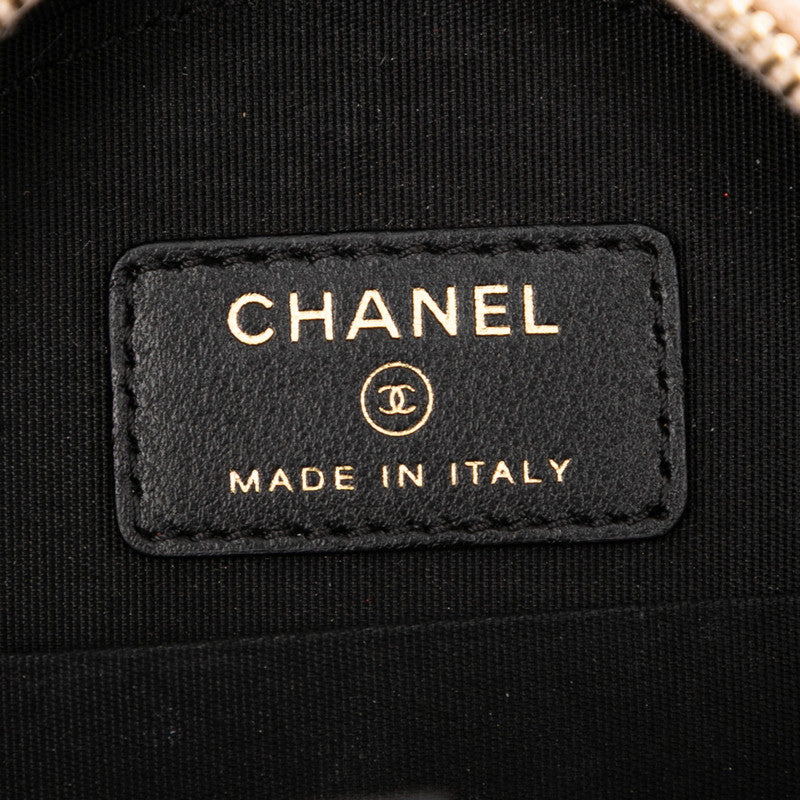 シャネル マトラッセ CCフィリグリー チェーン ショルダーバッグ ベージュ ブラック キャビアスキン レディース CHANEL 【中古】