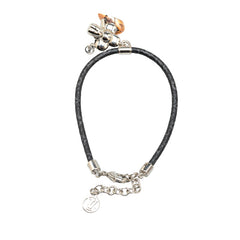 ルイ ヴィトン モノグラム ヴィヴィアン アムール ブレスレット ペア/片方のみ M8083Z ブラック シルバー PVC メタル メンズ LOUIS VUITTON 【中古】