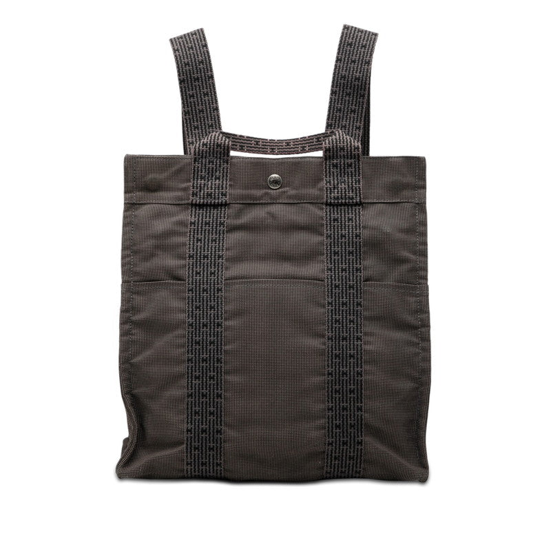 エルメス エールライン アドMM リュックサック 2WAY ハンドバッグ グレー キャンバス レディース HERMES 【中古】