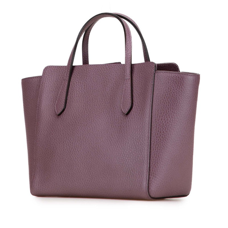 グッチ チルドレンズ スウィング テディーベア ハンドバッグ 355640 パープル系 レザー レディース GUCCI 【中古】