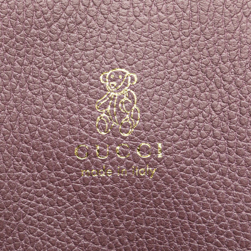 グッチ チルドレンズ スウィング テディーベア ハンドバッグ 355640 パープル系 レザー レディース GUCCI 【中古】