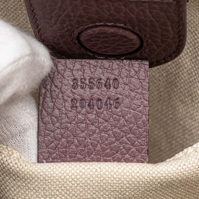 グッチ チルドレンズ スウィング テディーベア ハンドバッグ 355640 パープル系 レザー レディース GUCCI 【中古】