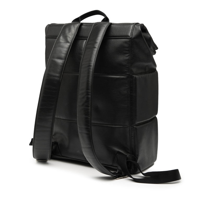 ボッテガヴェネタ マキシイントレチャート リュック バックパック ブラック レザー メンズ BOTTEGAVENETA 【中古】