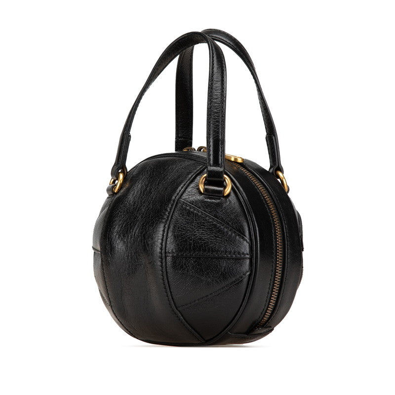 グッチ GGロゴ バスケットボール ミニ ハンドバッグ ショルダーバッグ 2WAY 547855 ブラック レザー レディース GUCCI 【中古】