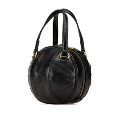 グッチ GGロゴ バスケットボール ミニ ハンドバッグ ショルダーバッグ 2WAY 547855 ブラック レザー レディース GUCCI 【中古】