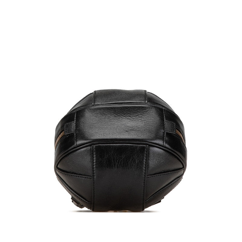 グッチ GGロゴ バスケットボール ミニ ハンドバッグ ショルダーバッグ 2WAY 547855 ブラック レザー レディース GUCCI 【中古】