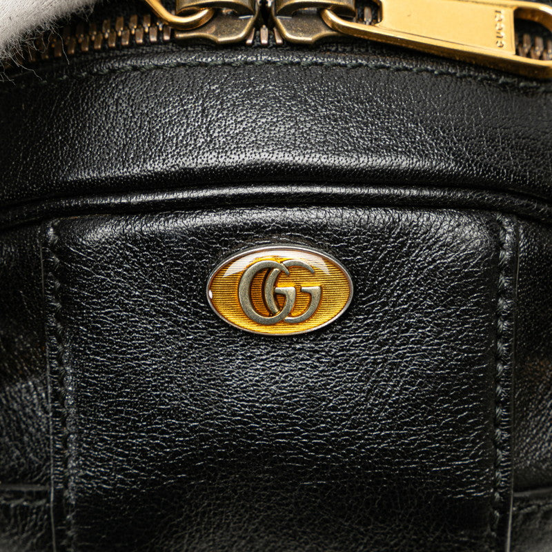 グッチ GGロゴ バスケットボール ミニ ハンドバッグ ショルダーバッグ 2WAY 547855 ブラック レザー レディース GUCCI 【中古】