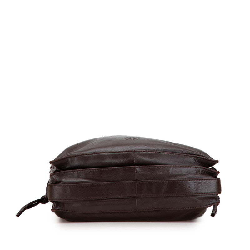 ロエベ アナグラム ショルダーバッグ ブラウン レザー レディース LOEWE 【中古】