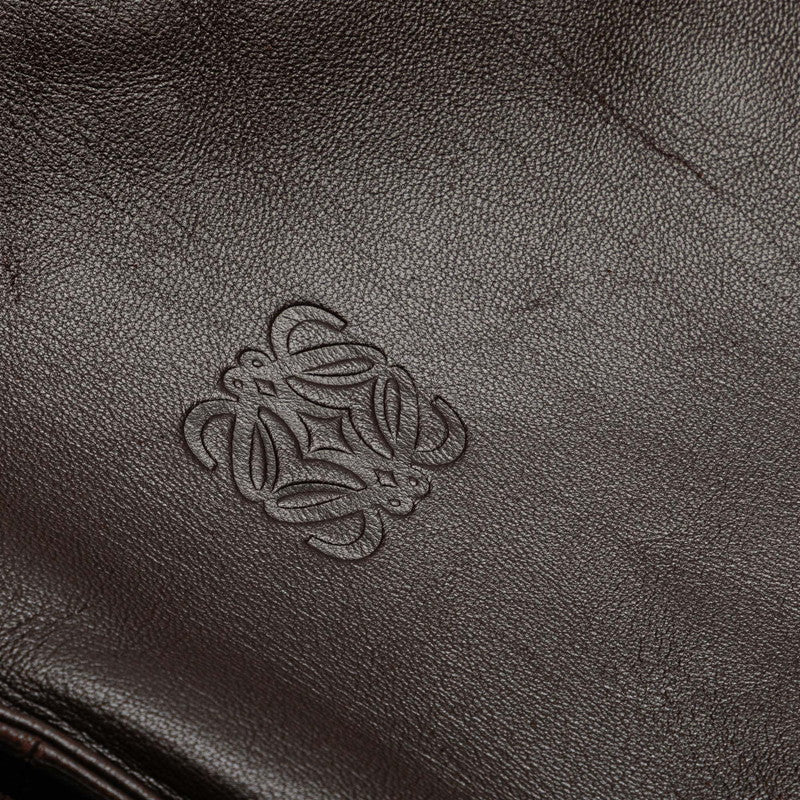 ロエベ アナグラム ショルダーバッグ ブラウン レザー レディース LOEWE 【中古】