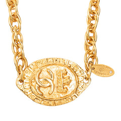 シャネル ヴィンテージ ココマーク チェーン ネックレス ゴールド メッキ メンズ CHANEL 【中古】