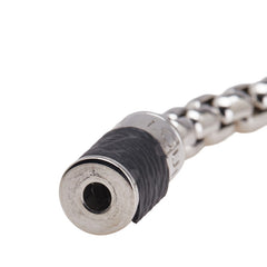 ルイ ヴィトン モノグラム エクリプス チェーン ブレスレット M63107 シルバー ブラック メタル レザー メンズ LOUIS VUITTON 【中古】