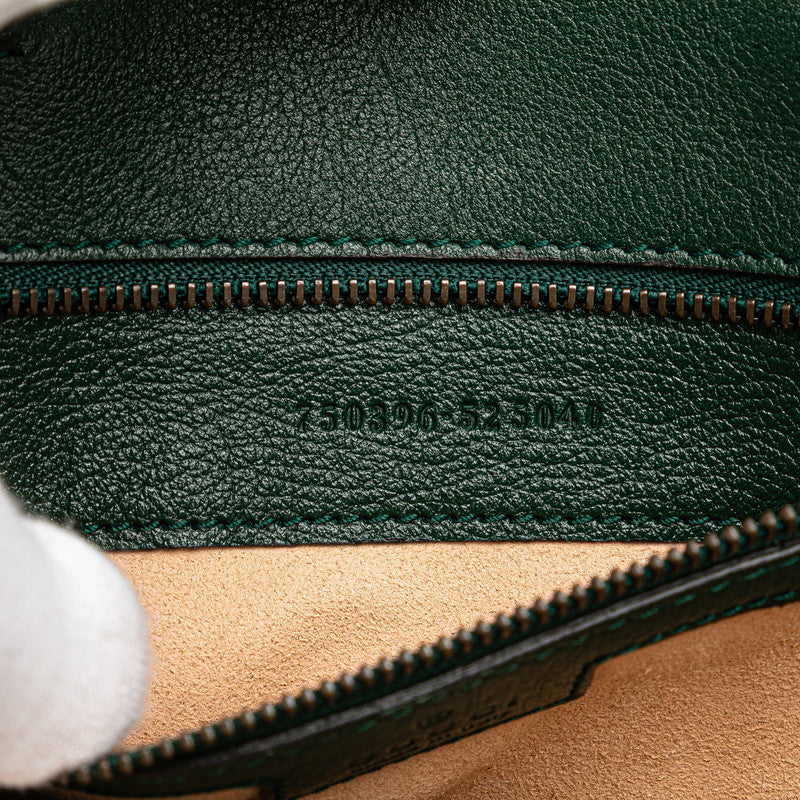グッチ バンブー ダイアナ ショルダーバッグ ハンドバッグ 750396 グリーン レザー レディース GUCCI 【中古】