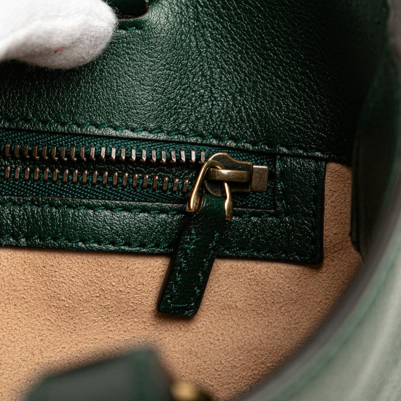 グッチ バンブー ダイアナ ショルダーバッグ ハンドバッグ 750396 グリーン レザー レディース GUCCI 【中古】