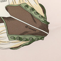 エルメス カレ90 TRAITE' DE ARMES フェンシング スカーフ ベージュ マルチカラー シルク レディース HERMES 【中古】