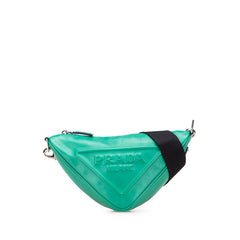 プラダ トライアングル 斜め掛け ショルダーバッグ 1BH190 グリーン レザー レディース PRADA 【中古】
