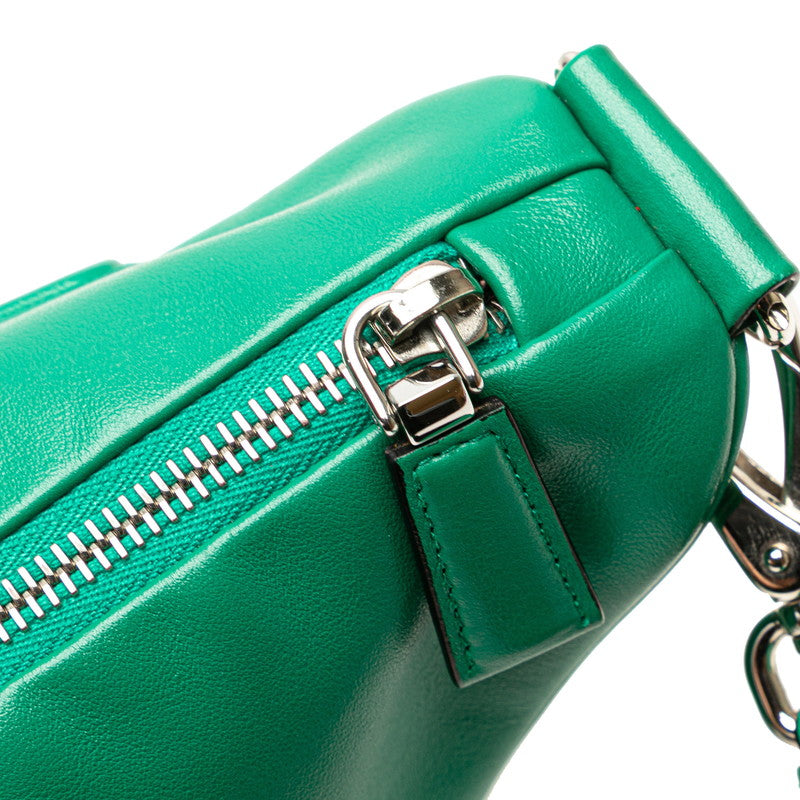プラダ トライアングル 斜め掛け ショルダーバッグ 1BH190 グリーン レザー レディース PRADA 【中古】