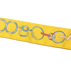 エルメス ツイリー DO RE BOUCLES ド レ ブックル スカーフ オレンジ イエロー マルチカラー シルク レディース HERMES 【中古】