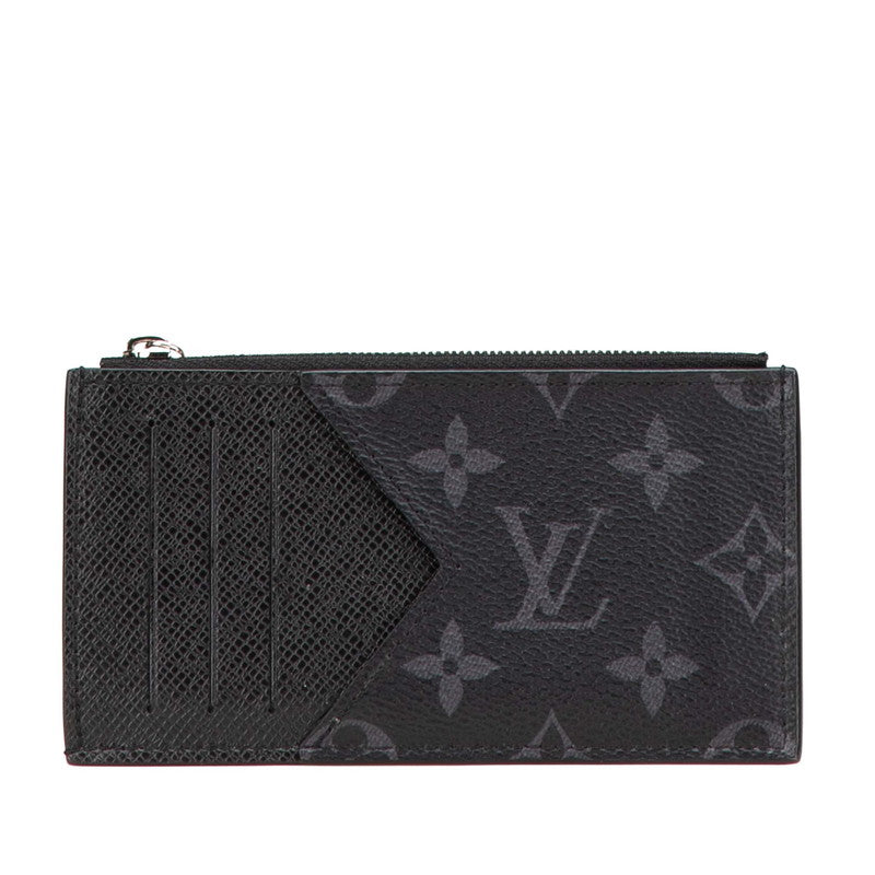 ルイ ヴィトン モノグラム エクリプス コインカード ホルダー コインケース M30271 ブラック PVC レザー メンズ LOUIS VUITTON 【中古】