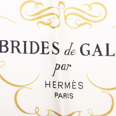 エルメス カレ90 Brides de Gala 式典用馬勒 スカーフ ブルー系 シルク レディース HERMES 中古
