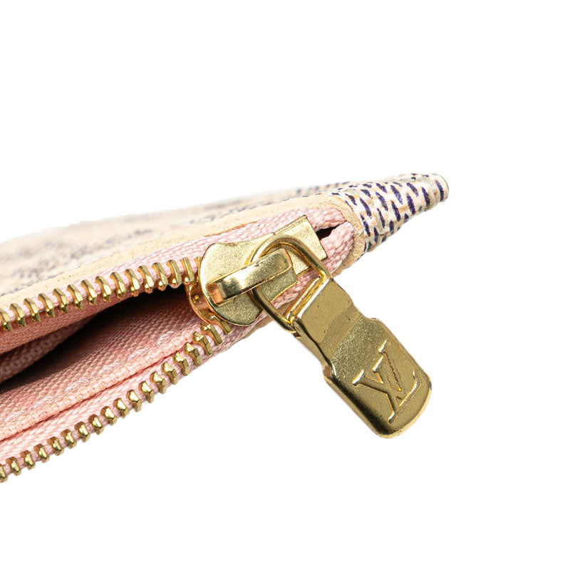 ルイ ヴィトン ダミエ アズール ネヴァーフル付属 ポーチ ホワイト PVC レザー レディース LOUIS VUITTON 【中古】