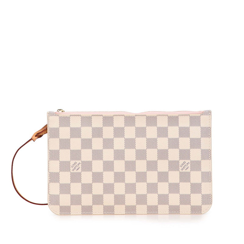 ルイ ヴィトン ダミエ アズール ネヴァーフル付属 ポーチ ホワイト PVC レザー レディース LOUIS VUITTON 【中古】