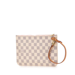 ルイ ヴィトン ダミエ アズール ネヴァーフル付属 ポーチ ホワイト PVC レザー レディース LOUIS VUITTON 【中古】