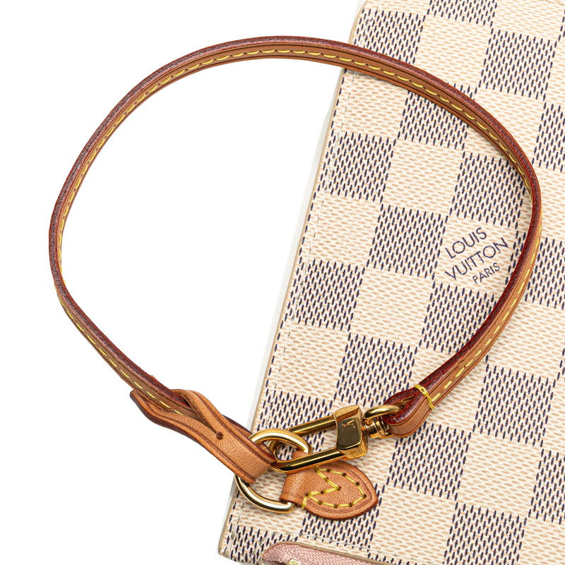 ルイ ヴィトン ダミエ アズール ネヴァーフル付属 ポーチ ホワイト PVC レザー レディース LOUIS VUITTON 【中古】