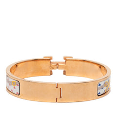 エルメス クリックH GM ブリッド・ドゥ・ガラ・ラヴ エナメルブレスレット バングル ゴールド メッキ レディース HERMES 【中古】