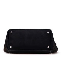 プラダ カナパ ハンドバッグ ショルダーバッグ 2WAY 1BG350 ブラック ブラウン キャンバス ウッド レディース PRADA 【中古】