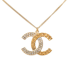 シャネル ココマーク チェーン ペンダント ネックレス ゴールド メッキ ラインストーン レディース CHANEL 【中古】