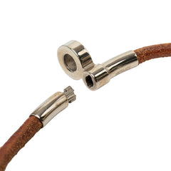 エルメス ドゥーブルケリー チョーカー ブレスレット アクセサリー ブラウン シルバー メタル レザー レディース HERMES 中古