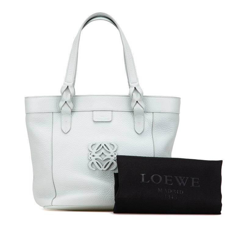 ロエベ アナグラム フスタ ハンドバッグ トートバッグ ベビーブルー レザー レディース LOEWE 【中古】