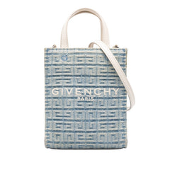 ジバンシー Gトート ミニ ミニトートバッグ ショルダーバッグ 2WAY ブルー系 キャンバス レザー レディース Givenchy 中古