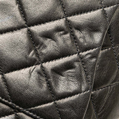 シャネル マトラッセ ココマーク Wフラップ ショルダーバッグ ブラック ラムスキン レディース CHANEL 【中古】