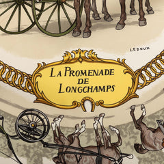 エルメス カレ90 La Promenade de Longchamps ロンシャンへの散歩 スカーフ イエロー マルチカラー シルク レディース HERMES 【中古】