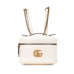 グッチ GGマーモント リュック バックパック バニティバッグ 598594 ホワイト レザー レディース GUCCI 【中古】