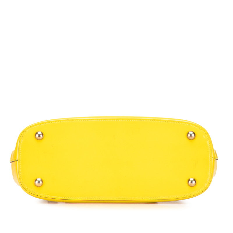 グッチ ホースビット ハンドバッグ ショルダーバッグ 2WAY 371925 イエロー エナメル レザー レディース GUCCI 【中古】