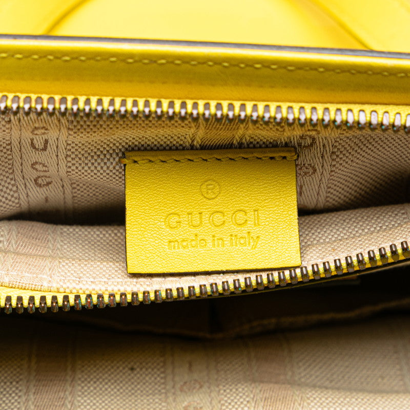 グッチ ホースビット ハンドバッグ ショルダーバッグ 2WAY 371925 イエロー エナメル レザー レディース GUCCI 【中古】
