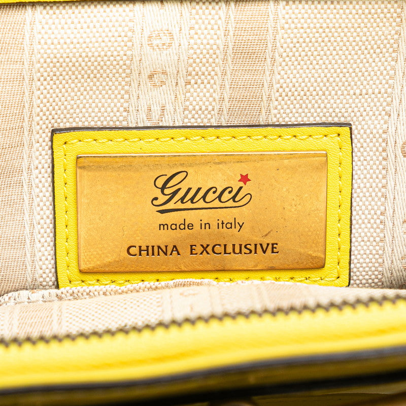 グッチ ホースビット ハンドバッグ ショルダーバッグ 2WAY 371925 イエロー エナメル レザー レディース GUCCI 【中古】
