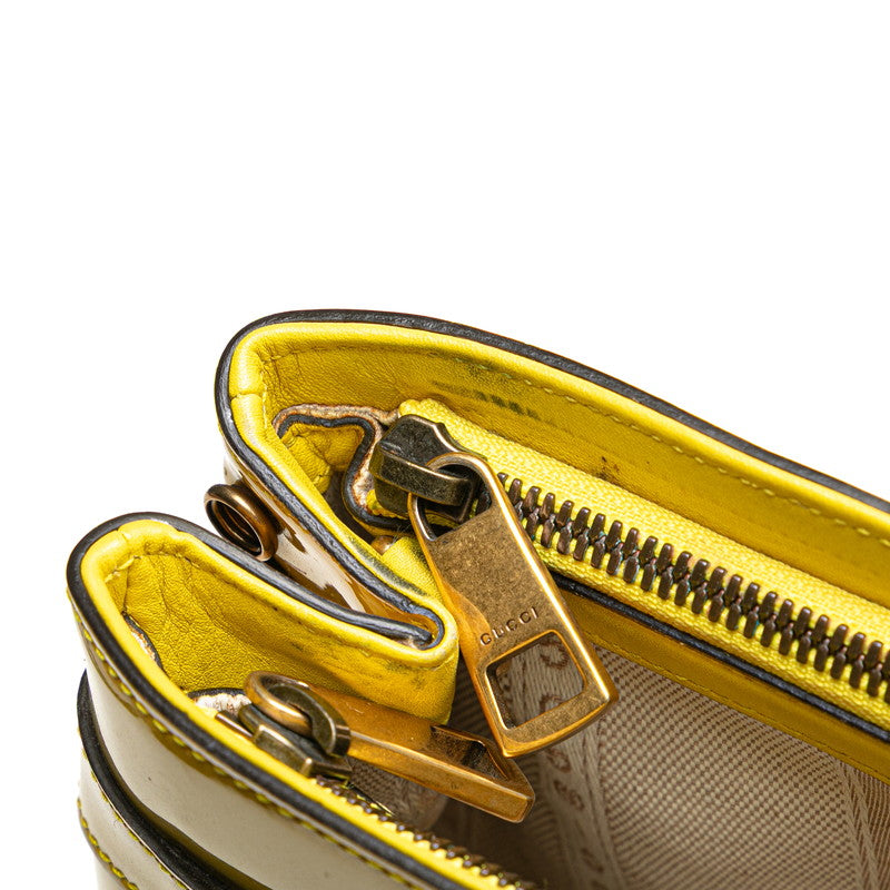 グッチ ホースビット ハンドバッグ ショルダーバッグ 2WAY 371925 イエロー エナメル レザー レディース GUCCI 【中古】