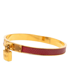 エルメス ケリーバングル カデナ モチーフ バングル ゴールド レッド メッキ レディース HERMES 【中古】