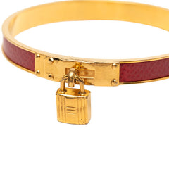 エルメス ケリーバングル カデナ モチーフ バングル ゴールド レッド メッキ レディース HERMES 【中古】
