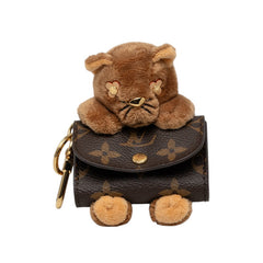 ルイ ヴィトン モノグラム フラワー バッグチャーム LV キュート 猫 ぬいぐるみ チャーム M03748 ブラウン PVC キャンバス レディース LOUIS VUITTON 中古