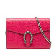 グッチ ディオニュソス チェーン ウォレット ショルダーバッグ 斜め掛け 401231 ピンク PVC レザー レディース GUCCI 【中古】