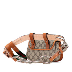 グッチ GGスプリーム バンブー ベルトバッグ ウエストバッグ 681137 ベージュ ブラウン PVC レザー レディース GUCCI 【中古】