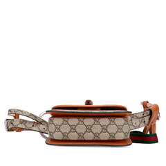 グッチ GGスプリーム バンブー ベルトバッグ ウエストバッグ 681137 ベージュ ブラウン PVC レザー レディース GUCCI 【中古】