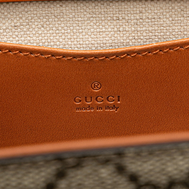 グッチ GGスプリーム バンブー ベルトバッグ ウエストバッグ 681137 ベージュ ブラウン PVC レザー レディース GUCCI 【中古】